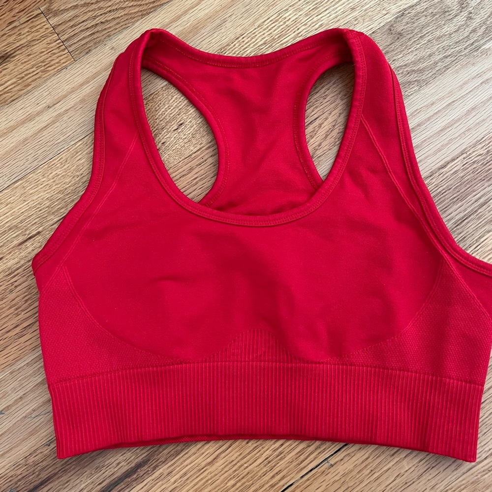 Small red Encewear sports bra